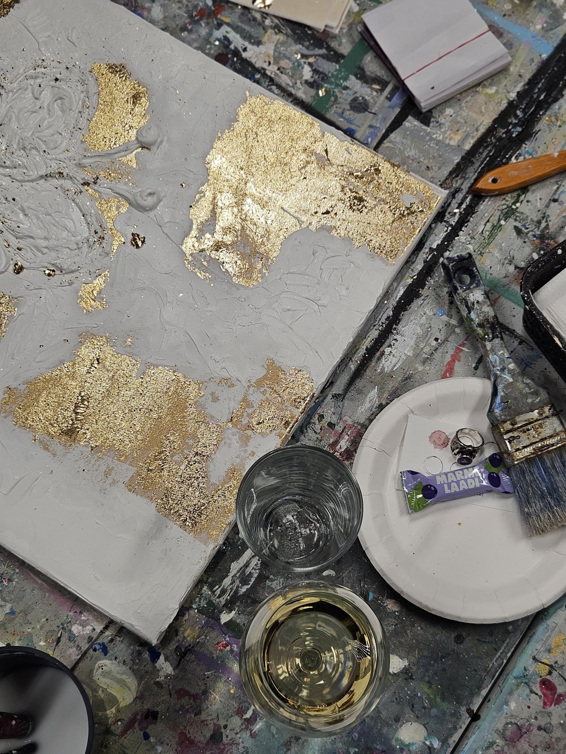 Abstraktse gold foil akrüülmaali töötuba | Kingitus