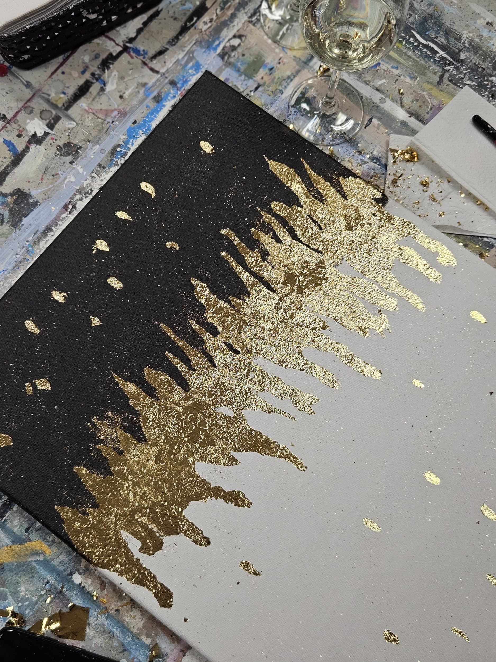 Abstraktse gold foil akrüülmaali töötuba | Kingitus