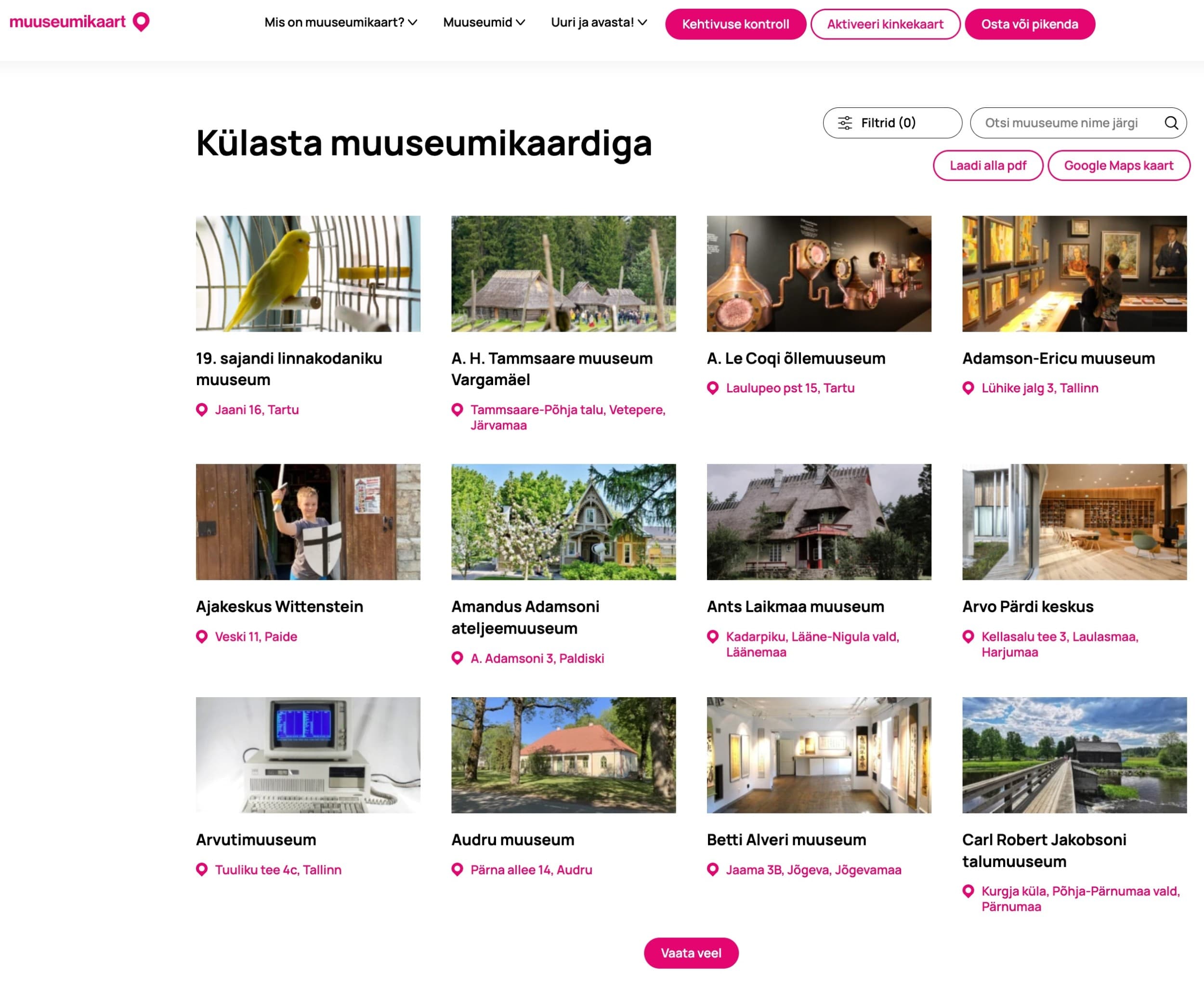 Muuseumikaart – 130+ muuseumi, 500+ näitust | Kingitus