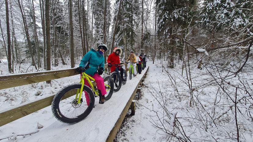Rattaretk e-fat jalgratastel Elva jõe ürgorus seltskonnale