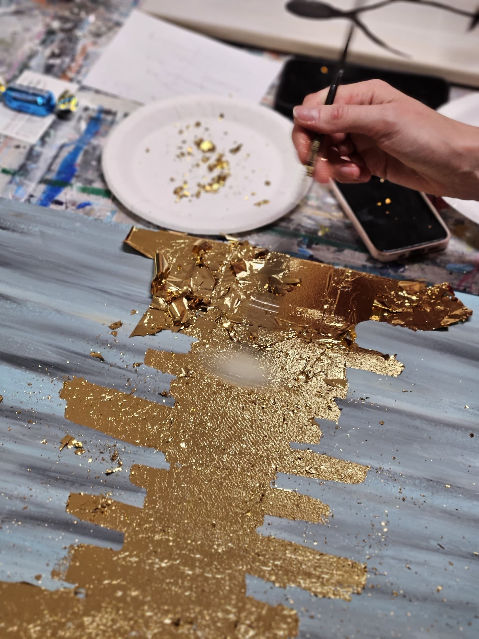 Abstraktse gold foil akrüülmaali töötuba | Kingitus
